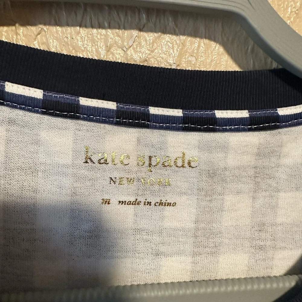 NWOT Kate Spade New York Gingham Print Peplum Top Size‎ Medium